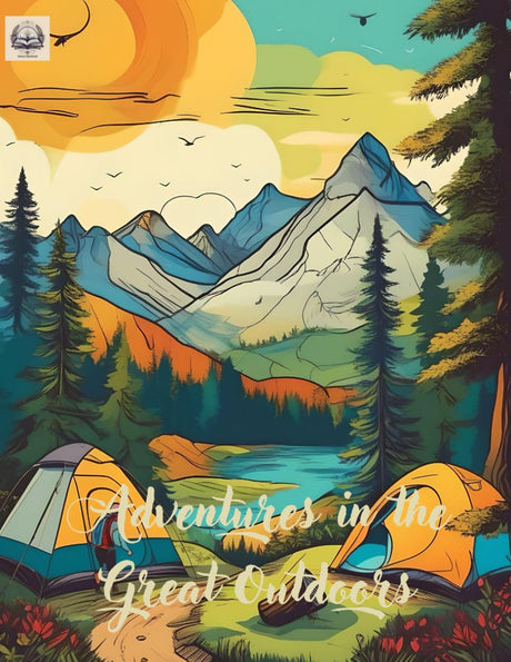 Adventures in the Great Outdoors: A Camping Coloring Book with 40 Fascinating Illustrations (Coloring Books for Kids) WoodArtSupply