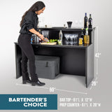 GoBar Elite Portable Bar Table for Events - Foldable Commercial Grade Wood - Mobile Bartending Station GoPong