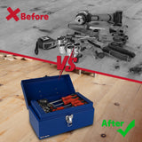 P.I.T. Small Tool Box,Portable Removable Tray Heavy Steel Tool Box with Metal Latch Closure,Blue,Tool Storage, Lockable,Mini Tool Box,Small Tool Case for Household, Warehouse,Tools Storage,Home DIY P.I.T.