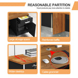 L-Shaped Reception Desk Wooden Commercial Receptionist Table Black and Wood Front Desk Reception Room Table for Office Retail Salon Checkout Right Corner 160cm/63inch Generic