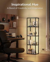 JACKYLED Display Cabinet with LED Lights 4-Tier Curio Cabinet with Customizable Warm/White Light Remote App and Button Control, Music Sync, Square Glass Shelf for Room Decor & Collection Display Case JACKYLED