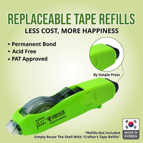 Tape Runner - Double Sided Adhesive with Dispenser Roller Included - Acid Free, Sticky, Transparent - Ideal for Scrapbooking, Crafts & More - Retractable (315 inches per Cartridge), 5 Cartridges TAPE RUNNER