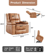 GarveeHome Power Lift Recliner Chair - Heat and Massage, Adjustable Back and Legs, PU Leather Electric Lift Chair Designed for The Elderly and People with Mobility impaired GarveeHome