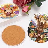 8 Pack Diamond Art Coasters Kits - Highland Cow Diamond Painting Coasters Kit Set with Holder Cork Pads, DIY Cow Diamonds Art Non Slip Coaster Crafts Kits for Adults Beginners Gifts mrpwnle