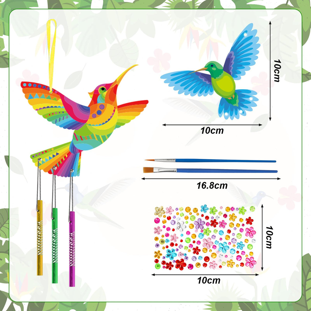 Fennoral 27 Pack Hummingbird Wind Chime Craft Kit for Kids Make Your Own Hummingbird Craft Wooden Ornaments for Girls and Boys DIY Crafts Activity Birthday Spring Summer Decoration Fennoral