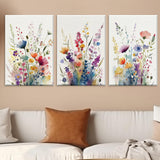 JBER Art Acoustic Panels, 3 Pack Self-Adhesive Large Wall Art Paintings for Wall Decoration, Sound Absorbing Panels for Living room, Bedroom, office 17.1×11.8" (Wild Flowers) JBER