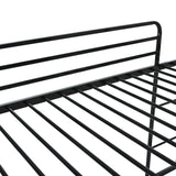 EMKK Twin Over Twin Bunk Bed with Slide and Ladder, Junior House Low Bunk Bed Metal Bunkbeds w/Safety Guardrail for Girls, Boys, Floor Bunk Bed, No Box Spring Needed, Easy to Assemble EMKK