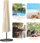 OKPOW Umbrella Cover 420D Oxford Fabric Patio Umbrella Covers Waterproof with Zip, for 9ft to 12ft Garden Outdoor Umbrella (Khaki) OKPOW