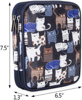 Teamoy Organizer Case for Interchangeable Circular Knitting Needles, Crochet hooks and Knitting Accessories, Keep All in Place and Easy to Carry, Cats Blue (No Accessories Included) Teamoy