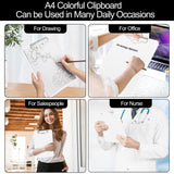 1 PCS A4 Clipboards,Plastic Clipboard with Pen Holder,Clip Boards 8.5x11 with Low Profile Clip,Cute Hanging Clipboard for School Office Supplies Clipboards for Kids,Portable Clip Board for Nurse-White SFLHHDM