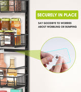 Mefirt Over The Door Pantry Organizer, Wall Mount Spice Rack, Pantry Hanging Storage and Organization, 8 Adjustable Baskets Heavy-Duty Metal for Home & Kitchen, Back of Door Seasoning Rack - Black Mefirt