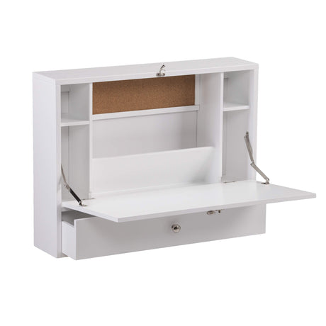 SEI Furniture Willingham Wall Mount Folding Desk, White SEI Furniture