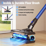 Cordless Vacuum Cleaner, 550W 45KPA 45 Mins Self-Standing Vacuum Cleaners for Home, Stick Vacuum with LED Touch Screen & Rechargeable 2500 mAh Battery, Handheld Vacuum for Pet Hair/Carpet/Floor KCLASO