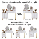 Chrangmay White,Vanity Desk with Mirror and Lights,Small Makeup Vanity with 2 Spacious Drawers,Modern Makeup Table with Adjustable Cabinet for Bedroom,Makeup Room,Writing Desk,Cheap Chrangmay