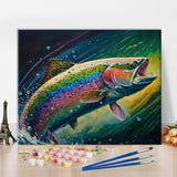 TUMOVO DIY Paint by Numbers Fish Paint by Number for Adults Paint by Number Kits on Canvas Colorful Animals Oil Hand Painting with Brushes and Acrylic Pigment Art Crafts for Home 16"x20"(Frameless) TUMOVO