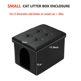 MEEXPAWS Cat Litter Box Enclosure Furniture Hidden for Small Cat, Cat Washroom Bench Cabinet |16 x 12x13 in| Dog Proof | Waterproof Inside | Easy Clean Assembly | Odor Control | Litter Box Not Include MEEXPAWS