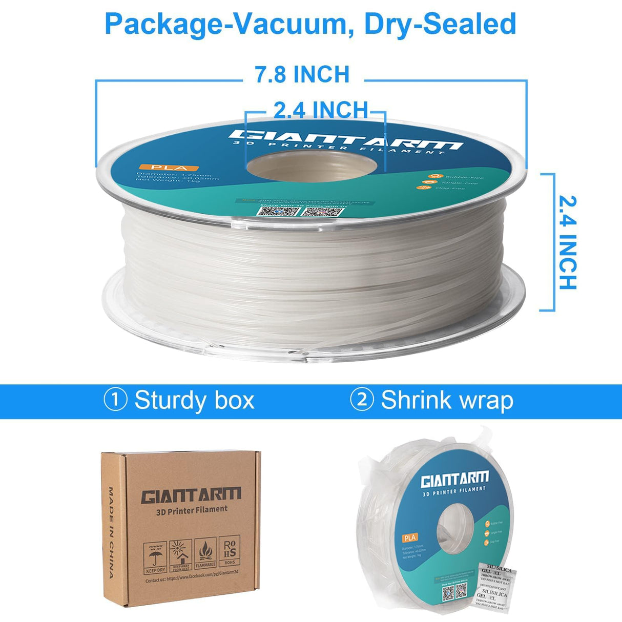 GIANTARM Glow in The Dark Rainbow Luminous PLA Filament 1.75mm, 1kg 3D Printer Multicolor Filament Gradient, Color Change in 10 Meters, with High Brightness, Fast Glow and Long Time Glowing GIANTARM