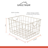 Spectrum Utility Wire Baskets for Organizing - Sturdy Steel Metal Basket Storage Organizer Bin with Handle - Open Wire Storage Baskets for Kitchen Pantry, Cabinets, Closet & Garage Shelves Spectrum Diversified