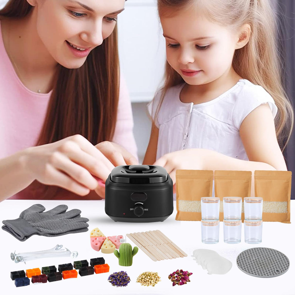 Yayena Candle Making Kit for Adults, Candle Making Supplies with Digital Soy Wax Melt Warmer, Premium DIY Starter Making Supply Perfect as Home Decorations Yayena