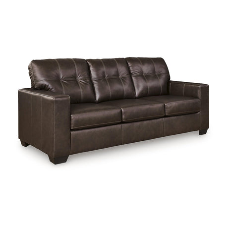 Signature Design by Ashley Santorine Transitional Tufted Leather Match Sofa, Dark Brown Signature Design by Ashley