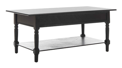 Safavieh American Homes Collection Boris Distressed Black Coffee Table - WoodArtSupply