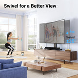 PERLESMITH Swivel Universal TV Stand for 37-80 inch LCD OLED Flat/Curved Screen TVs-Height Adjustable Table Top Center TV Stand with Wire Management, VESA 600x400mm up to 88lbs PERLESMITH