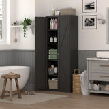IRONFFICE Metal Storage Cabinet,Morden Pantry Cabinets for Kitchen Storage with Doors and Shelves,Tall Pantry Storage Cabinet for Living Room,Dining,Black IRONFFICE