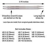 ChiaoGoo Twist Red Lace 4-Inch Complete 7400-C Interchangeable Circular Knitting Needle Set, Sizes US 2, 3, 4, 5, 6, 7, 8, 9, 10, 10.5, 11, 13, 15 with 6 Cords with Project Bag ChiaoGoo