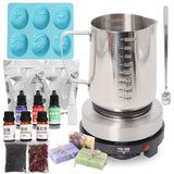 Femitu Soap Making Kit with Electronic Hot Plate, DIY Soap Making Supplies for Adults and Beginners, Including Silicon Soap Mold, 1.1 lb Glycerin Soap Base, Pouring Pot Femitu