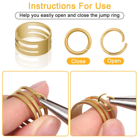 Anezus Jump Rings for Jewelry Making Supplies and Necklace Repair with Jump Ring Pliers and Open Jump Ring(1200Pcs Silver and Gold) anezus