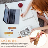 Fumete 50 Pieces Resin Bookmark Holder 5.9 x 1.8 Inches Kraft Sleeves DIY Bookmarks Display Cards for Wrapping Small Business Packaging Supplies Party Favor Gift (Brown, Cute) Fumete