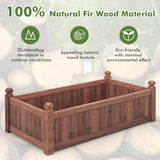 HAPPYGRILL Wood Raised Garden Bed, 46” x 24” x 16” Rectangular Planter Container w/Drainage Holes for Growing Vegetables, Flowers, Herbs, Outdoor Planter Box Flower Box for Backyard Garden Lawn HAPPYGRILL