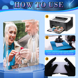 Qunclay 6 Pcs Sublimation Blanks Crystal Sublimation Canvas Blanks Decorative Heat Transfer Photo Frame Crystal Picture Frame for DIY Custom Tabletop Supplies (Square,2.4 x 3.1 x 0.8 Inch) Qunclay