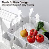 3 Tier Heavy Duty White Metal Rolling Cart with Lockable Wheels, Three Tier Roller Book Snack Cart, Utility Storage Organizer Carts for Kitchen, Bathroom, Garage, Baby Diaper, Craft, Art, Teacher Recximi