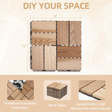 bingaai 10 Pcs Cedar Wood Interlocking Deck Tiles 12" x 12", Cedar Sauna Floor Mat Natural Finish, Wooden Floor Tiles for Balcony, Backyard, Sauna, Patio, Spa Floors, Indoor and Outdoor Use (Style B) bingaai