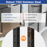 Gyykzz 6 Pack Cable Railing Post 42", Matte Black Stainless Steel T304 Level Drilled Railing Posts for Deck Railing Kit System, Flat Top Heavy-Duty Cable Handrail Post for Indoor Outdoor Deck Balcony Gyykzz