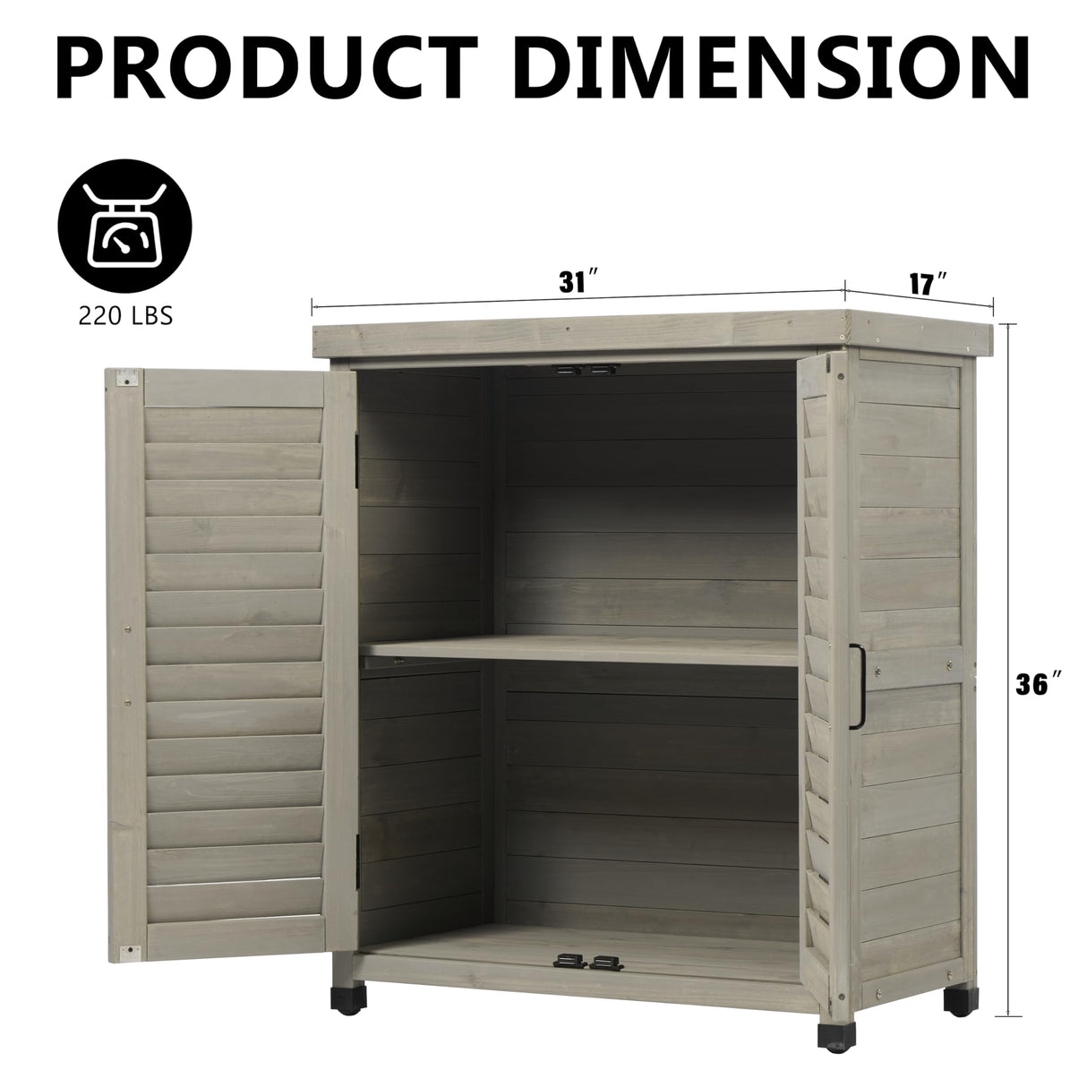 Potting Bench with Storage Cabinet and Metal Table Top for Outdoor Patio, Garden Furniture Wood Workstation (Accent Grey, 31x17x36) Mederla