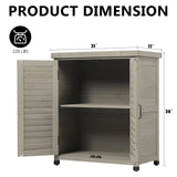 Potting Bench with Storage Cabinet and Metal Table Top for Outdoor Patio, Garden Furniture Wood Workstation (Accent Grey, 31x17x36) Mederla