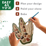 MindWare Paint Your Own Stepping Stone: Dinosaur Footprint – Weather-Resistant 8.5-inch x 10-inch Stepping Stones Kids Craft Kit - Includes Paint, Brushes and Instructions – Ages 8 and Up MindWare