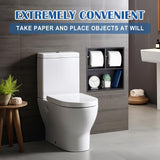 Maxdot Recessed Dual Toilet Roll Holder, Matte Black in Wall Toilet Paper Holder with Storage, Bathroom Wall Niche Shelf, 304 Stainless Steel, Brushed Nickel Maxdot