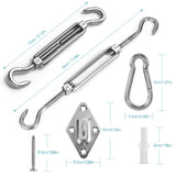 HOMPER Awning Attachment Set, Heavy Duty Sun Shade Sail Stainless Steel Hardware Kit for Garden Triangle and Square, Rectangle, Sun Shade Sail Fixing Accessories HOMPER