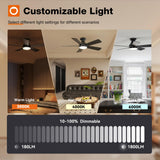 addlon Ceiling Fans with Lights, 42 Inch Low Profile Ceiling Fan with Light and Remote Control, Flush Mount, Reversible, 3CCT, Dimmable, Quiet, Black Small Ceiling Fan for Bedroom Indoor/Outdoor Use addlon