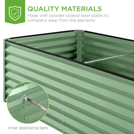 Best Choice Products 6x3x2ft Outdoor Metal Raised Garden Bed, Deep Root Box Planter for Vegetables, Flowers, Herbs, and Succulents w/ 269 Gallon Capacity - Sage Green Best Choice Products