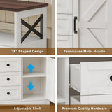 YGEOMER Buffet Cabinet Sideboard Farmhouse Coffee Bar with 3 Drawers and 2 Doors, Wood Kitchen Table Wine Bar Storage Cabinet for Dining Room YGEOMER