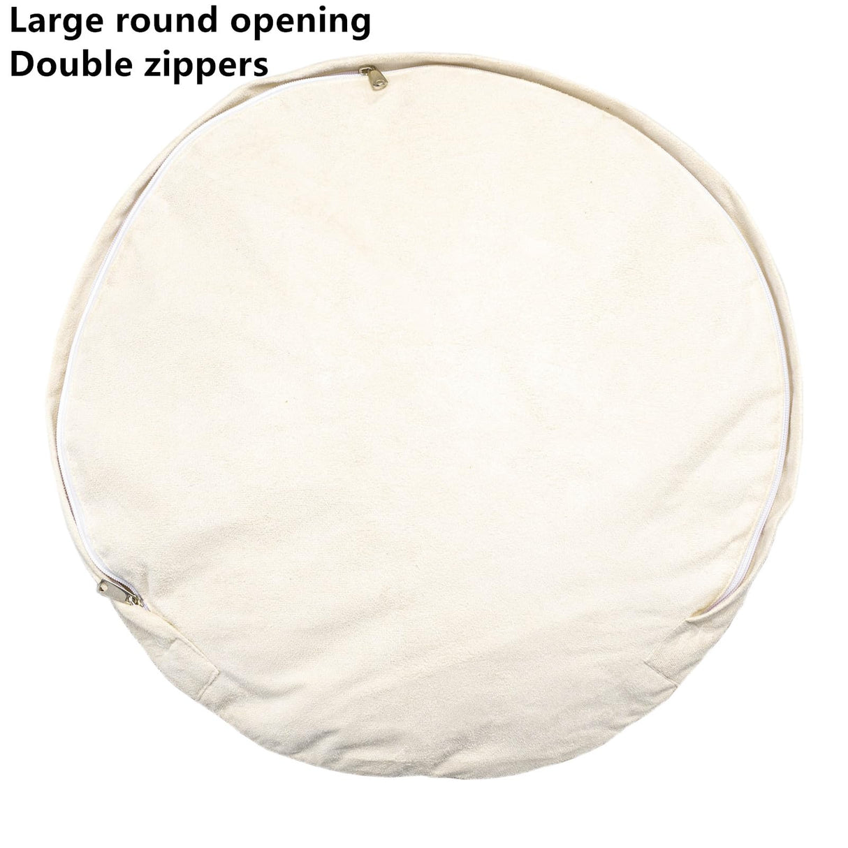 Fur Pouf Ottoman Unstuffed Floor Pouf White Ottoman Foot Rest NO Filler 20x20x12 Inches Round Poof Seat Floor Bean Bag Chair Foldable Floor Chair Storage for Living Room Bedroom White Cover ONLY Asuprui