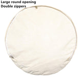 Fur Pouf Ottoman Unstuffed Floor Pouf White Ottoman Foot Rest NO Filler 20x20x12 Inches Round Poof Seat Floor Bean Bag Chair Foldable Floor Chair Storage for Living Room Bedroom White Cover ONLY Asuprui