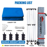 MASTERCANOPY Pop Up Canopy Tent Commercial Grade 10x20 Instant Shelter (Blue) MASTERCANOPY