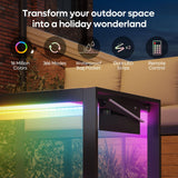 Bestier Aluminum Patio Coffee Table with LED, Rectangle Outdoor Side Table with Marble Texture Top, All-Weather Patio Furniture Dining Table with Waterproof Olefin Bag, Anti-Slip, Backyard, Balcony Bestier