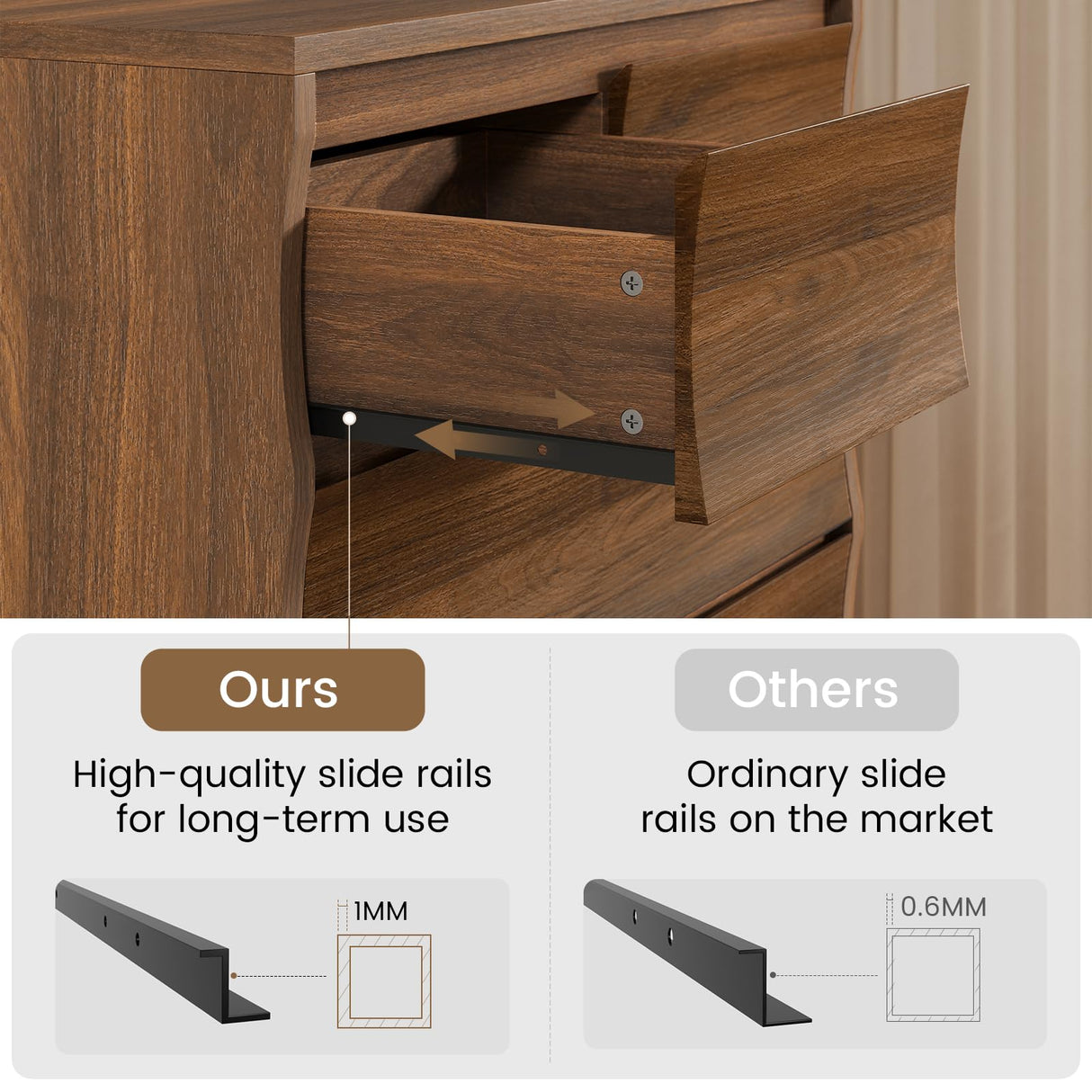 SUCSSRICH Tall Dresser for Bedroom, 52.8" Tall Dresser with 7 Drawers, Wood Dressers & Chests of Drawers, Accent Upright Drawer Organizers for Closet, Hallway SUCSSRICH