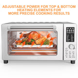 Nuwave Bravo Air Fryer Toaster Smart Oven, 12-in-1 Countertop Convection, 1800 Watts, 21-Qt Capacity, 50°-450°F Temp Controls, Top and Bottom Heater Adjustments 0%-100%, PFAS Free, Stainless Steel Nuwave